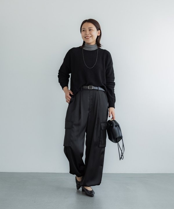crewre クルーレ マットサテンカーゴパンツ グレージュ crewre online shop / マットサテンカーゴパンツ