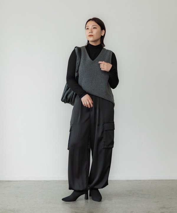 crewre online shop / マットサテンカーゴパンツ