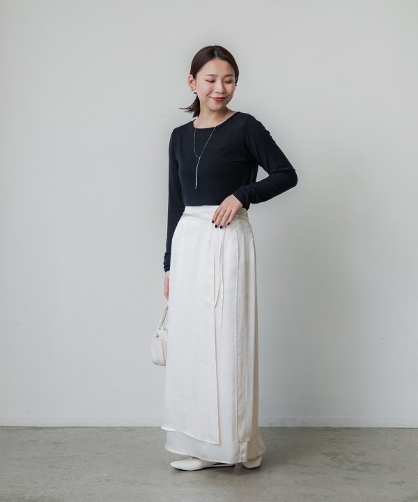 crewre ラップレイヤードＩラインスカート crewre online shop / ラップレイヤードIラインスカート