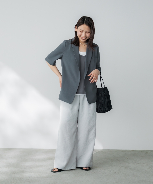 クルーレ　crewre ショールハーフスリーブジャケット　2 crewre online shop / ショールハーフスリーブジャケット