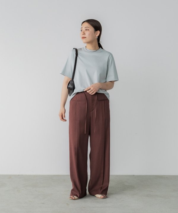 【完売品】crewreピンタックスラブストレートパンツ crewre online shop / ピンタックスラブストレートパンツ