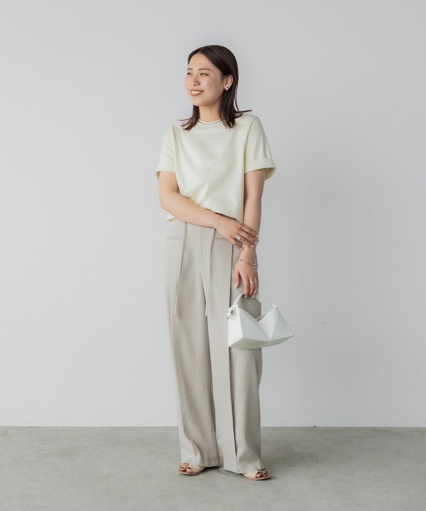 ピンタックスラブストレートパンツ crewre online shop / ピンタックスラブストレートパンツ