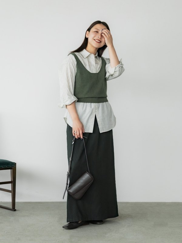 新品 crewre テンセルコットンピケIラインスカート crewre online shop / テンセルコットンピケIラインスカート