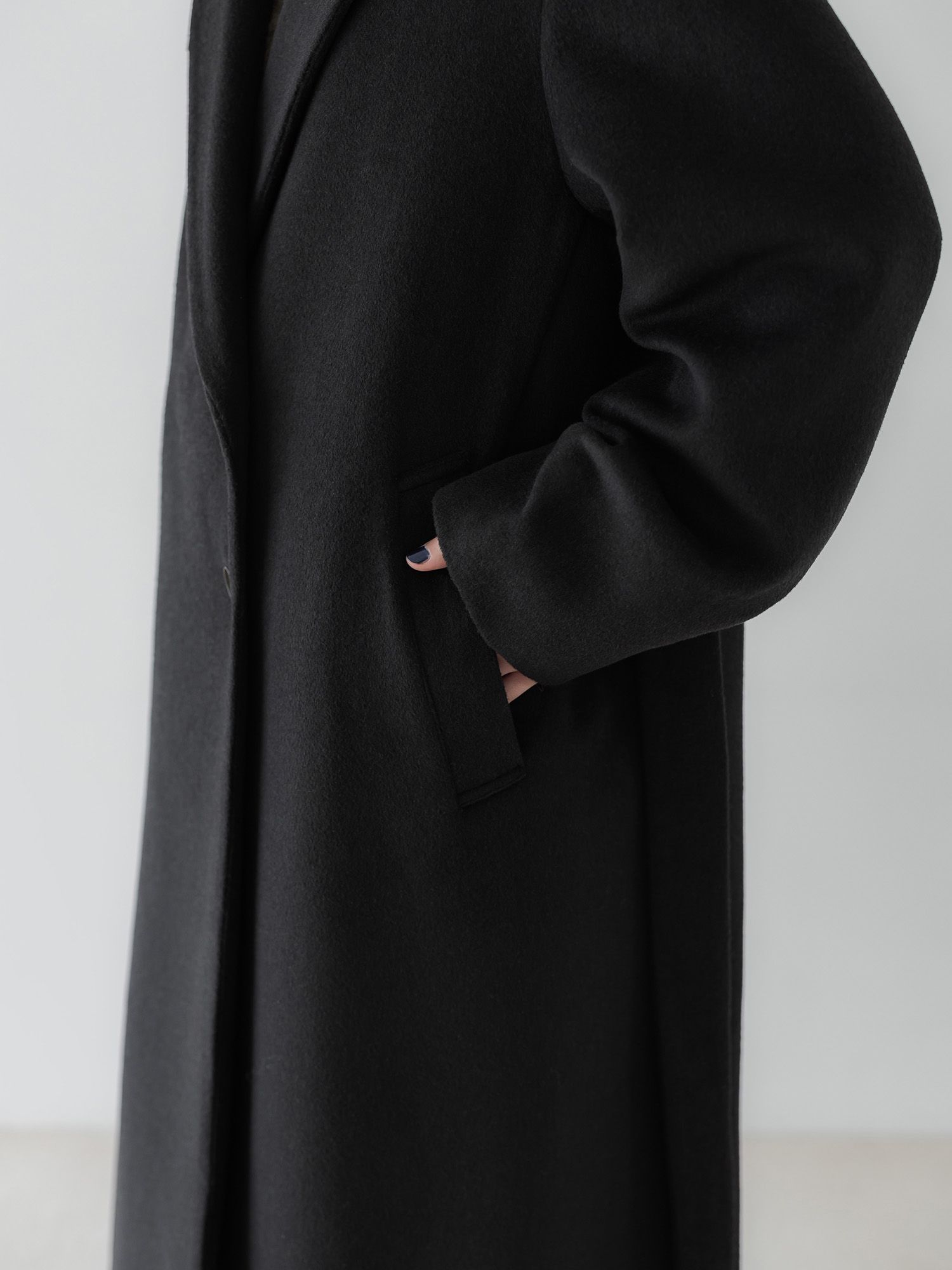 アジャスタブルウールロングコート