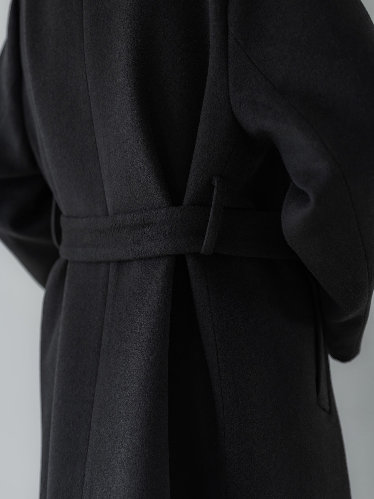 アジャスタブルウールロングコート