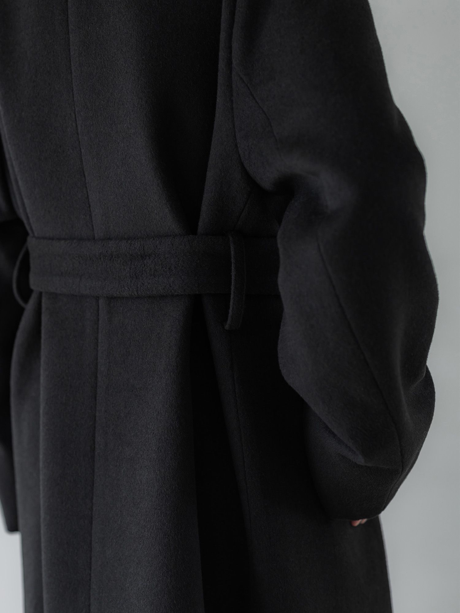 アジャスタブルウールロングコート