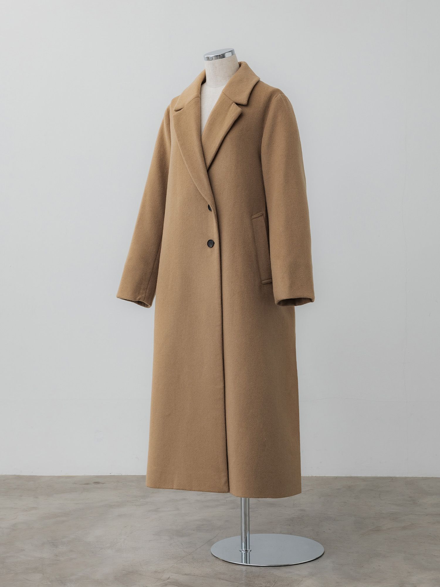 アジャスタブルウールロングコート