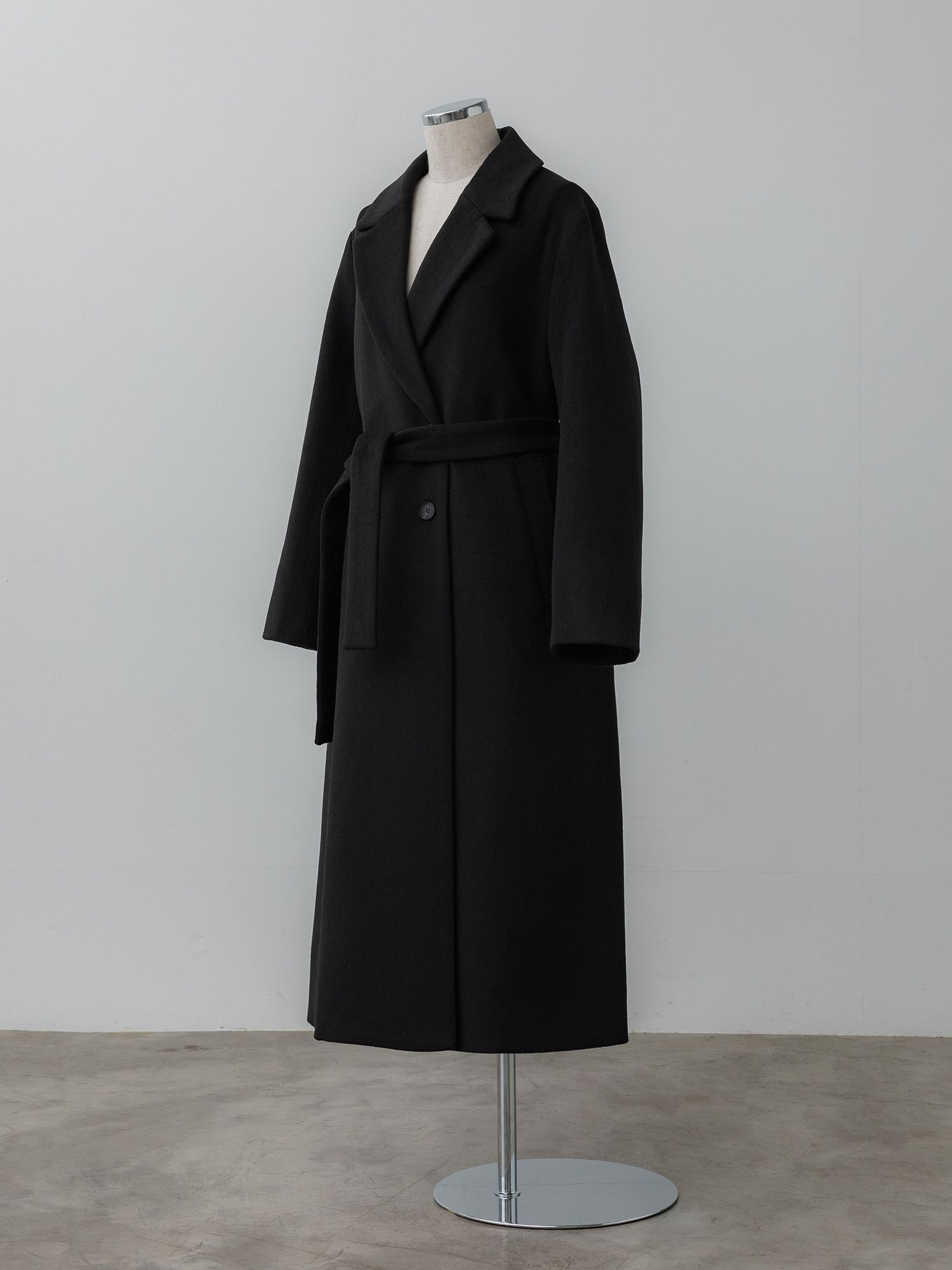 アジャスタブルウールロングコート