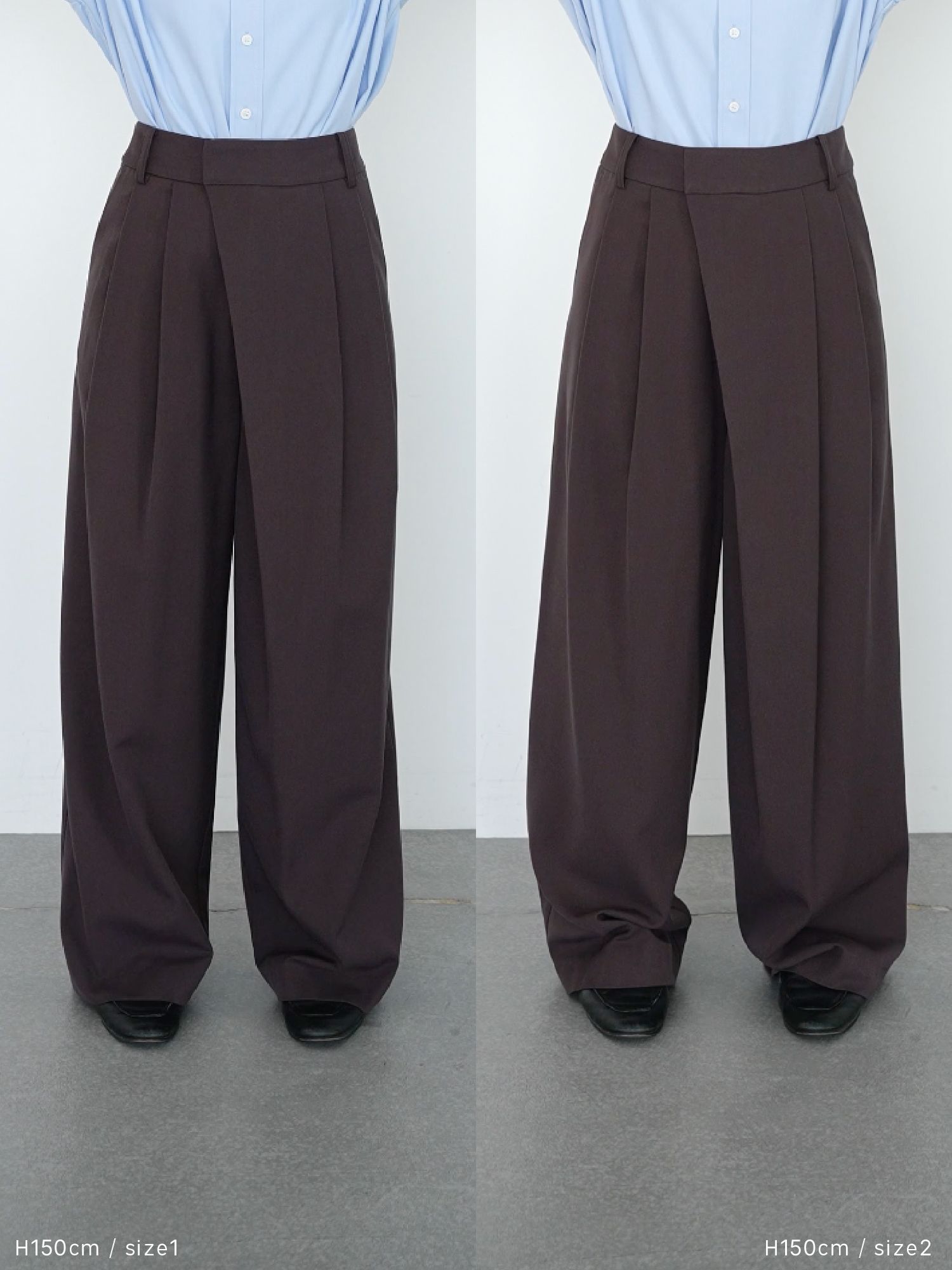 アシンメトリーツータックパンツ