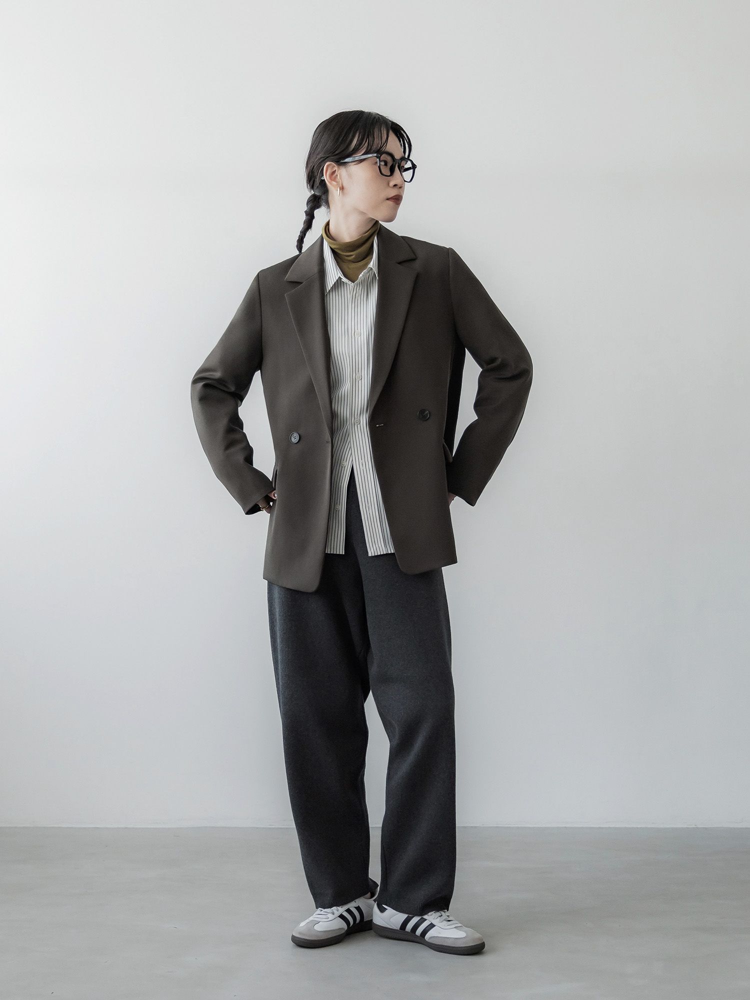 シルクブレンドハイネックトップス