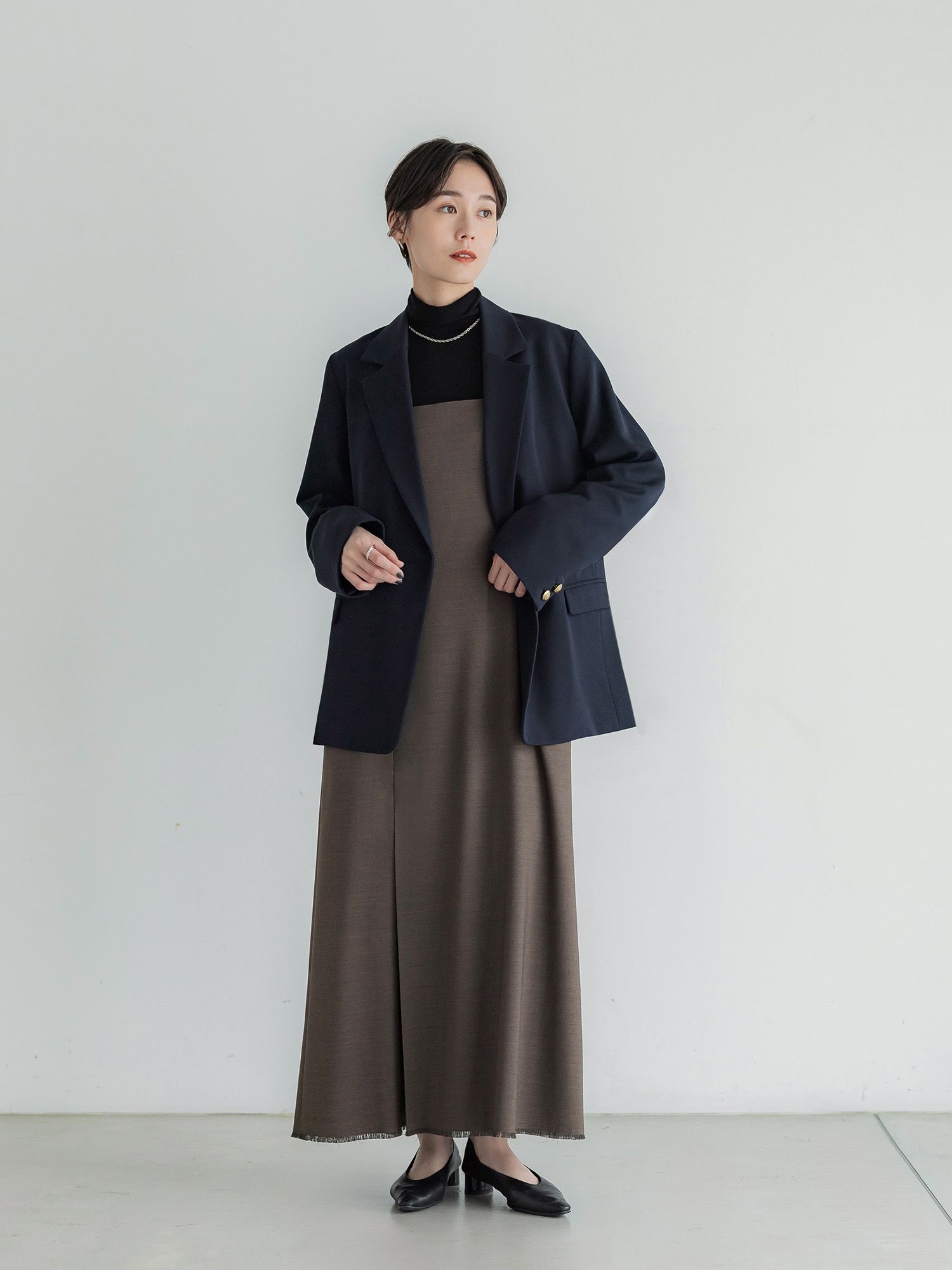 シルクブレンドハイネックトップス