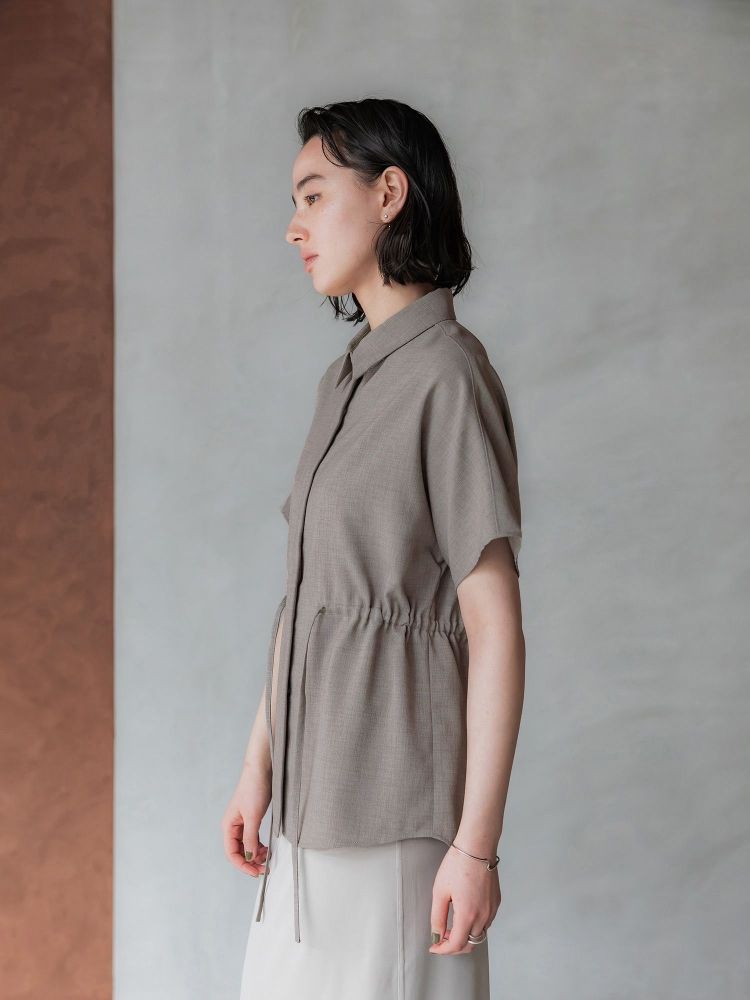 crewre　セミドルマンドロストデザインシャツ　モカベージュ　size2 crewre セミドルマンドロストデザインシャツ モカベージュ size2