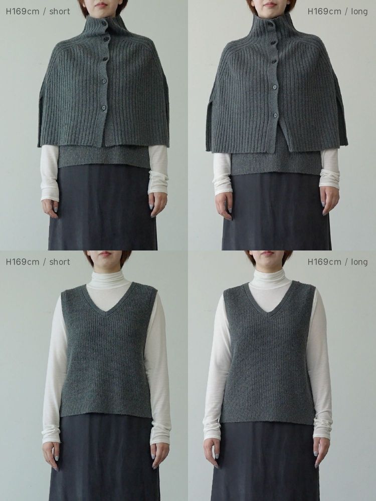 クルーレ ケープレイヤードVネックベスト crewre online shop / ケープレイヤードVネックベスト