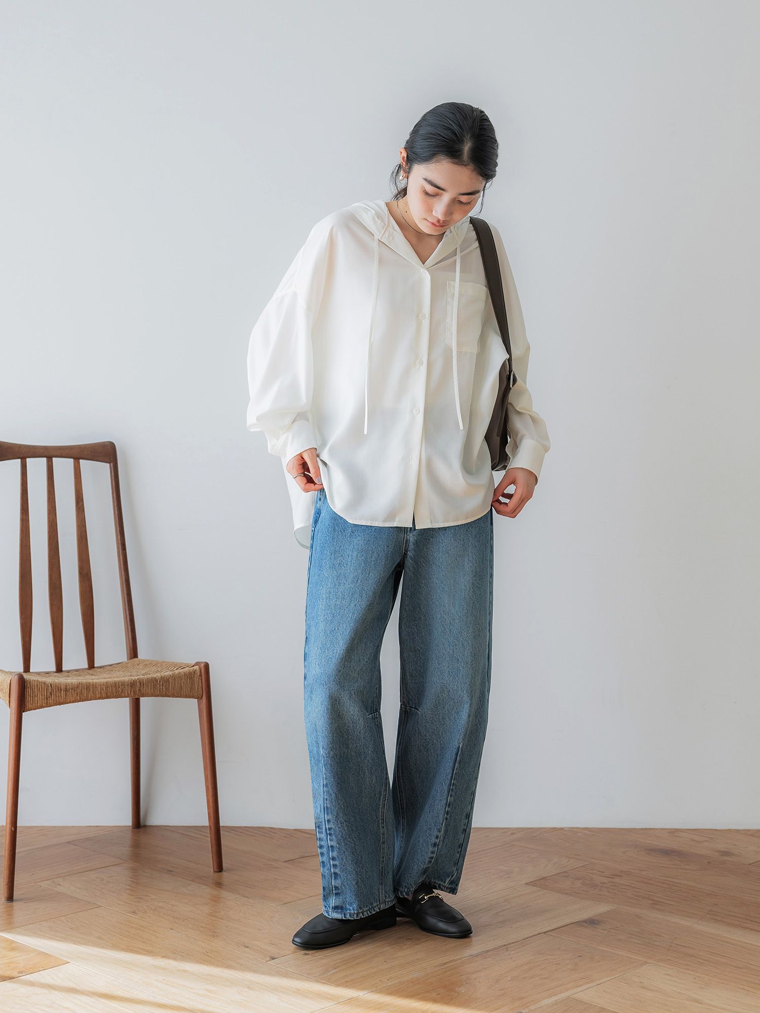 ナイロンレザーショルダーバッグ