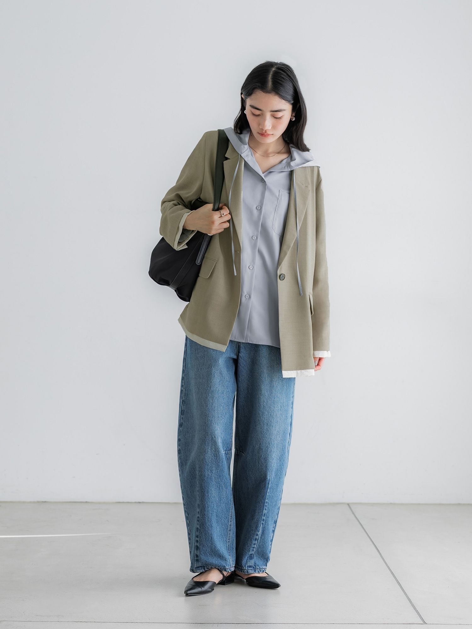 ナイロンレザーショルダーバッグ