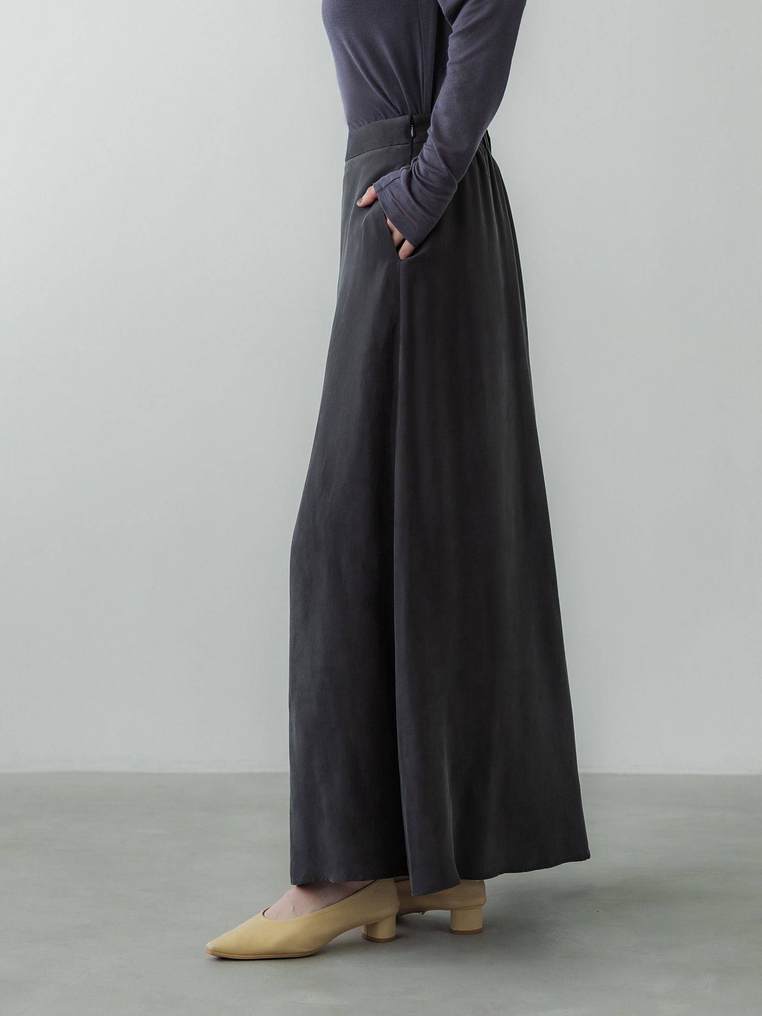 キュプラブレンドナロースカート