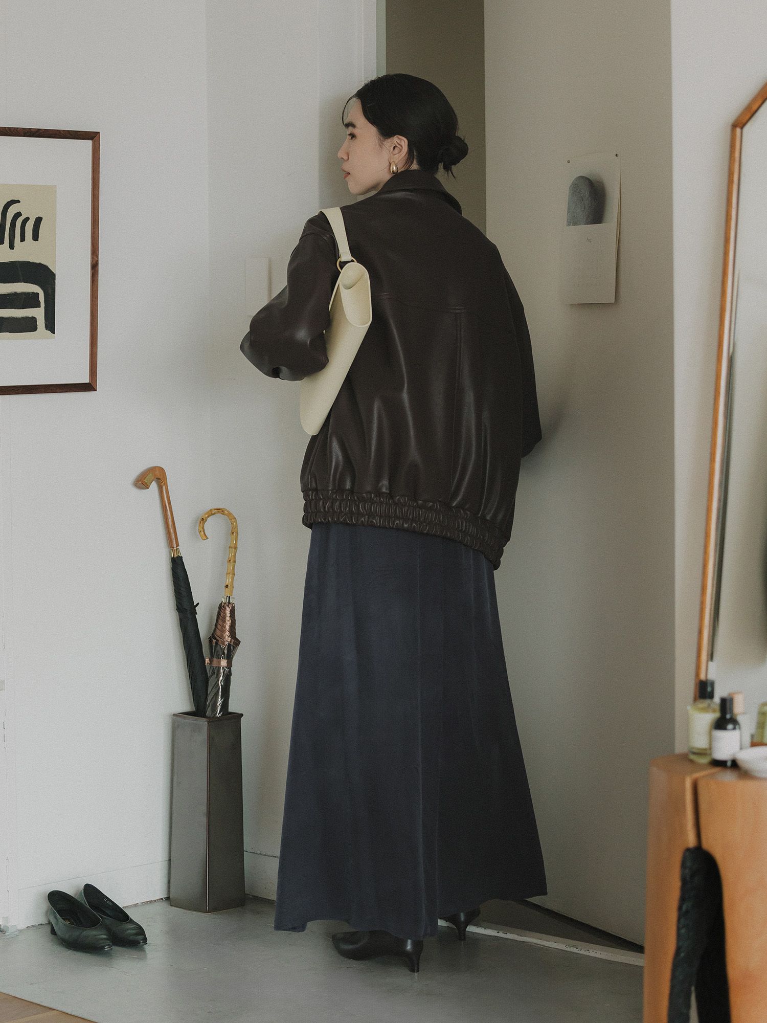 キュプラブレンドナロースカート