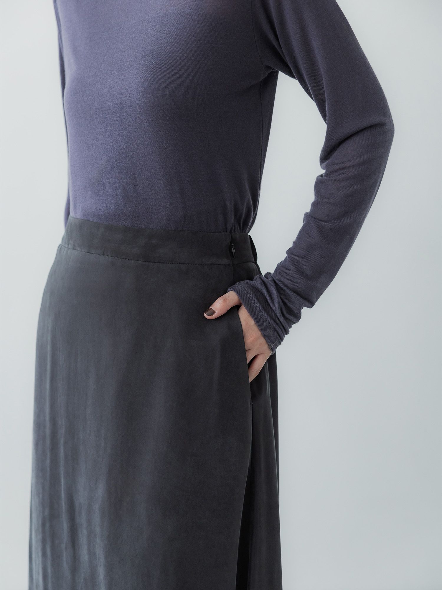 キュプラブレンドナロースカート