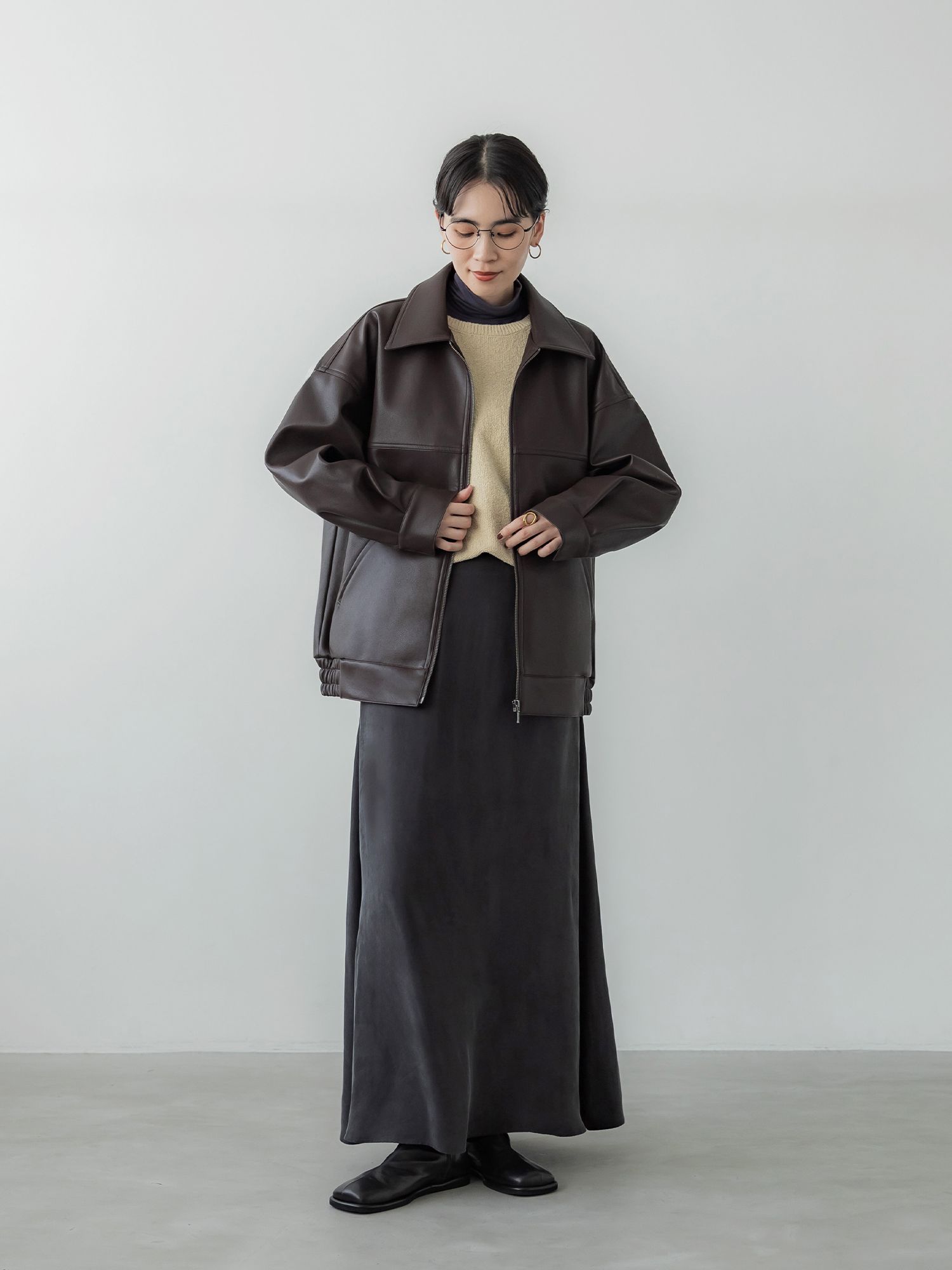 キュプラブレンドナロースカート