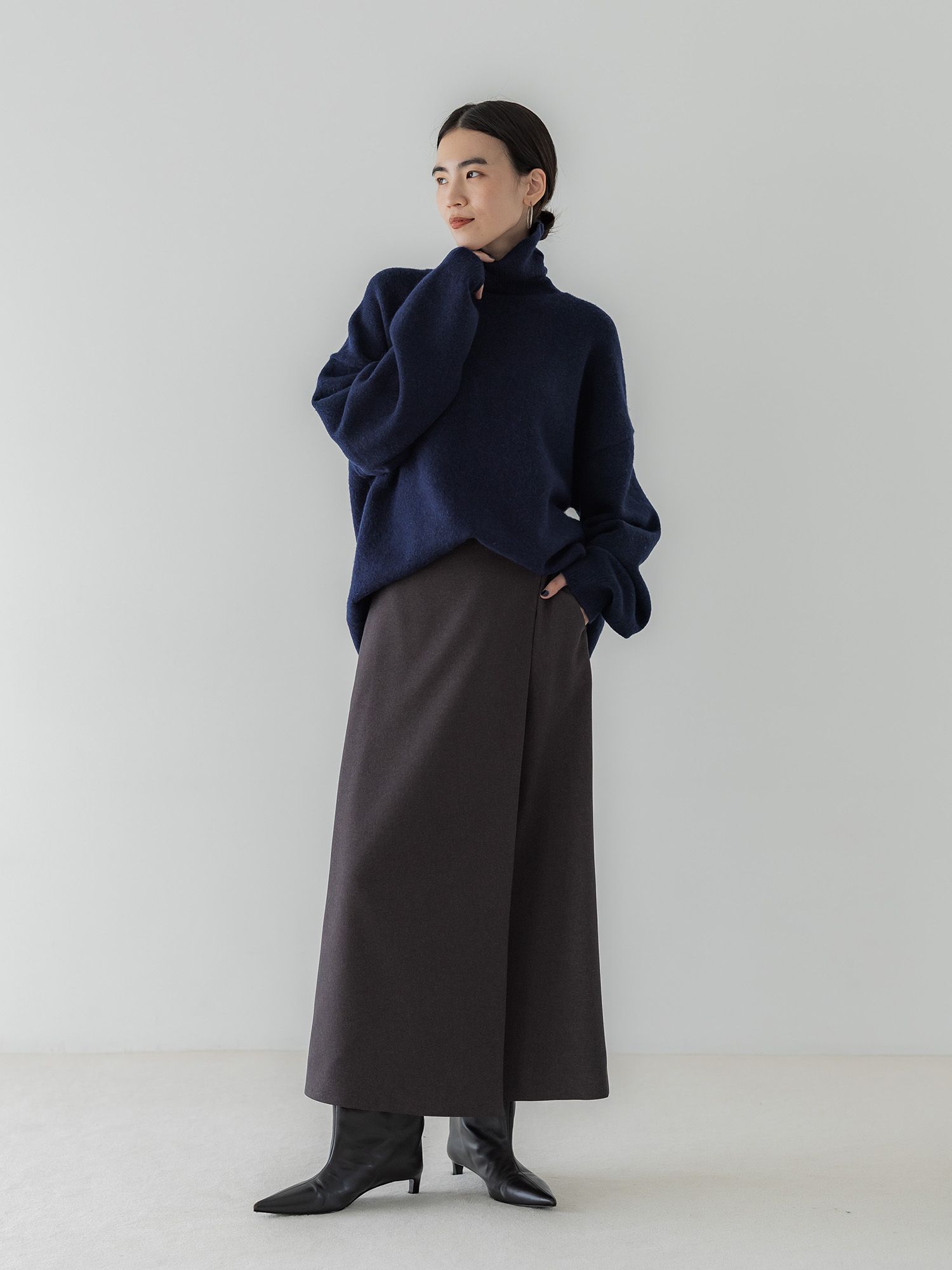 ウールライクラップロングスカート
