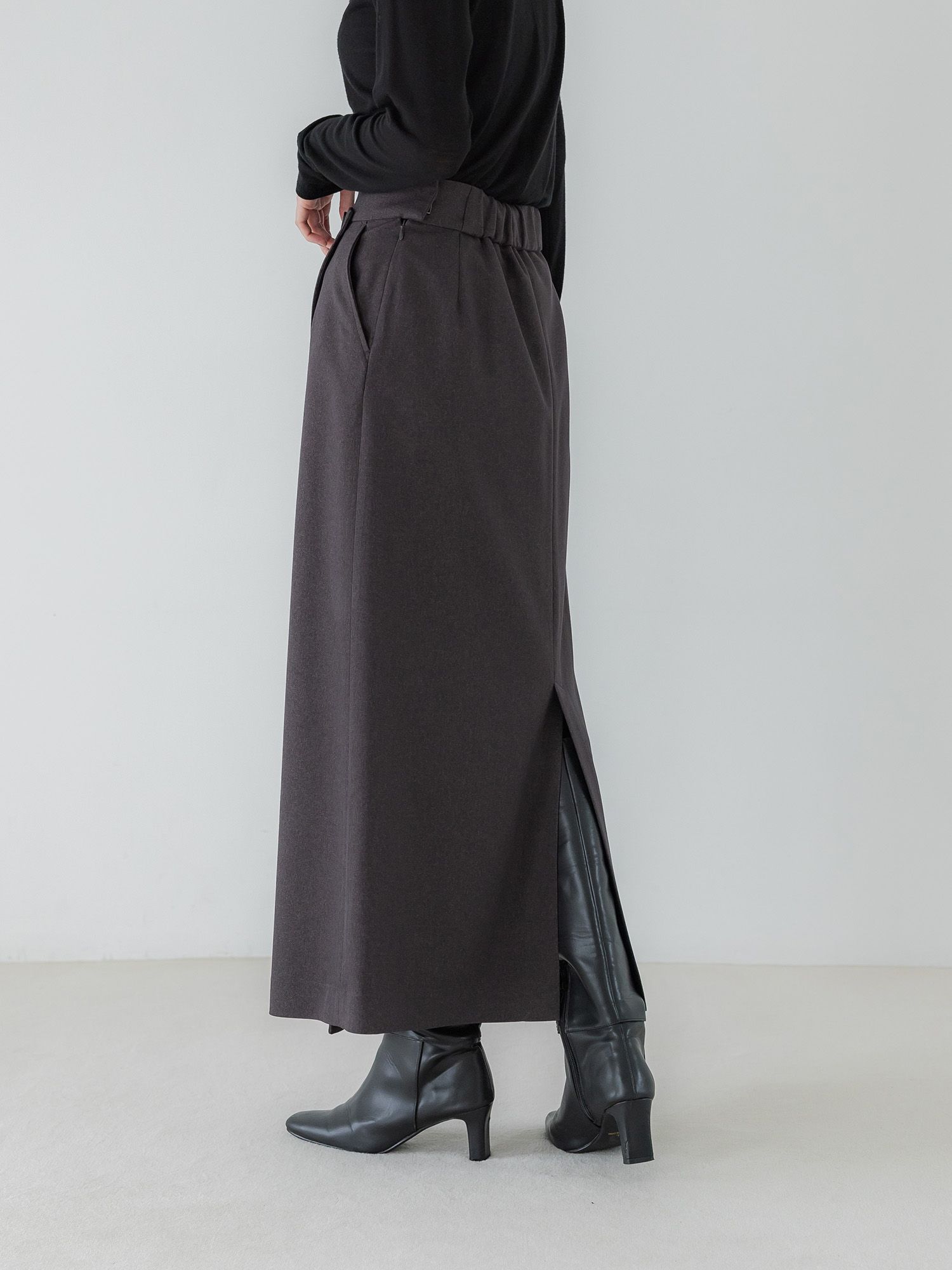 ウールライクラップロングスカート