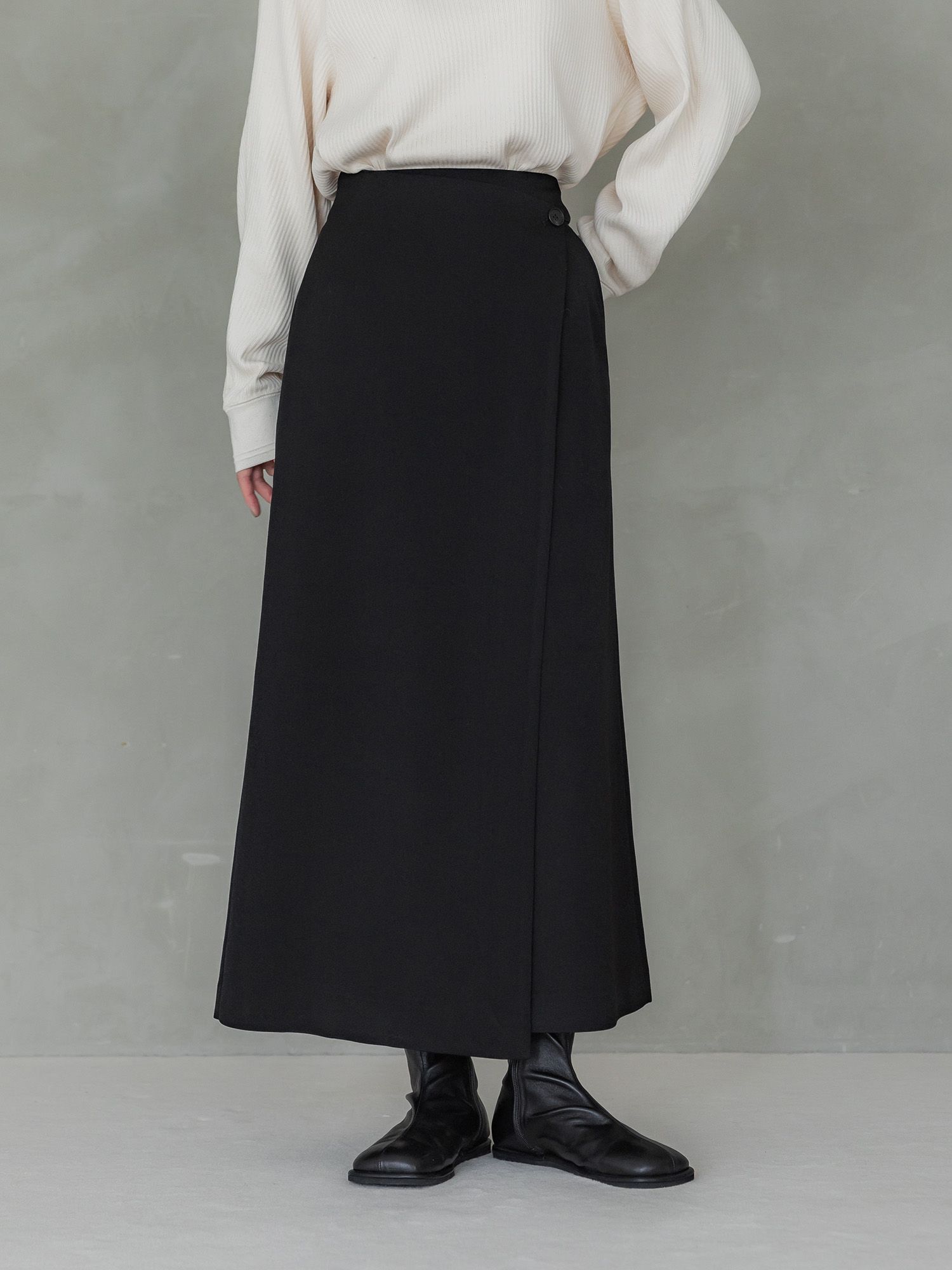 ウールライクラップロングスカート