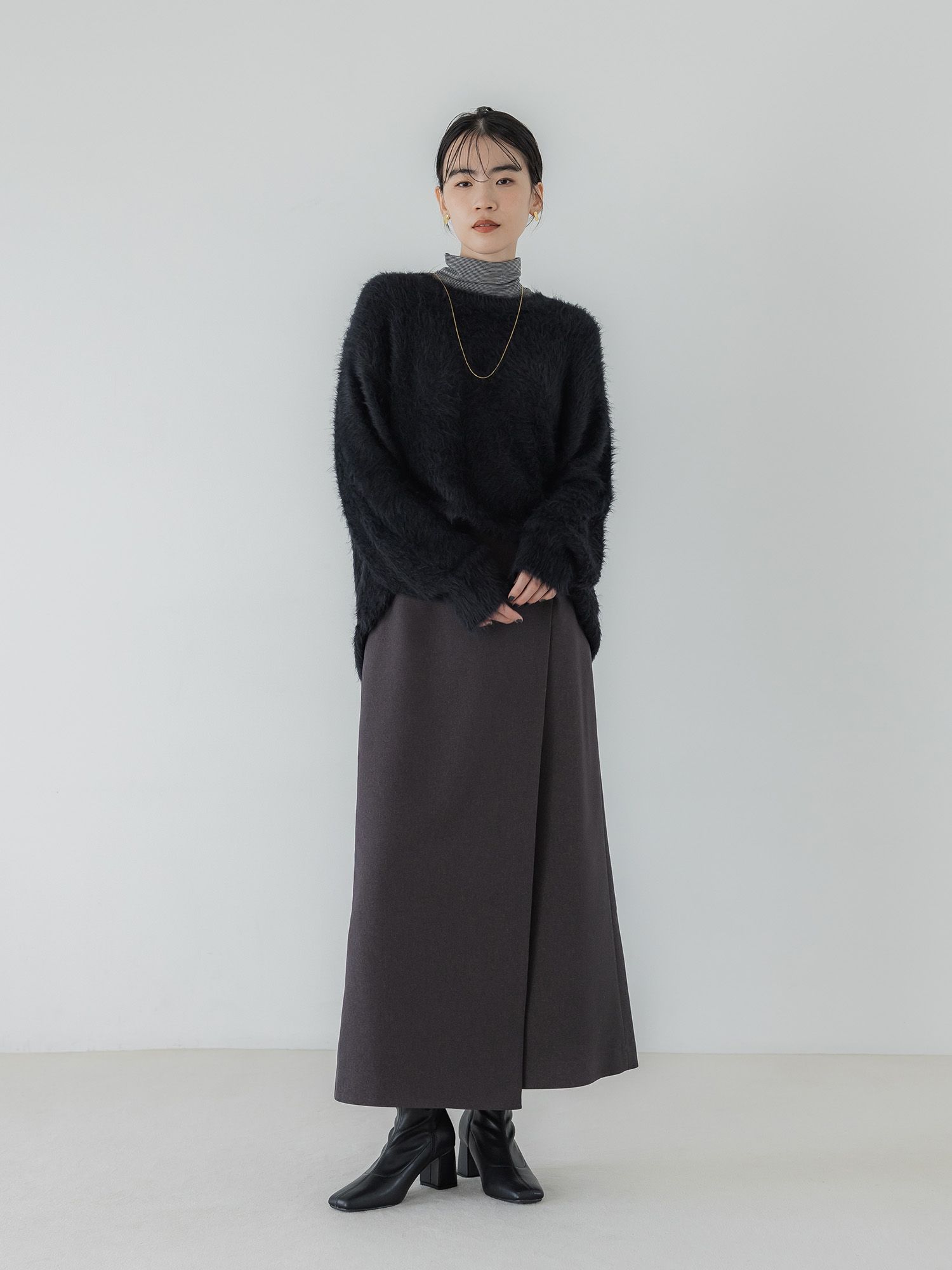 ウールライクラップロングスカート