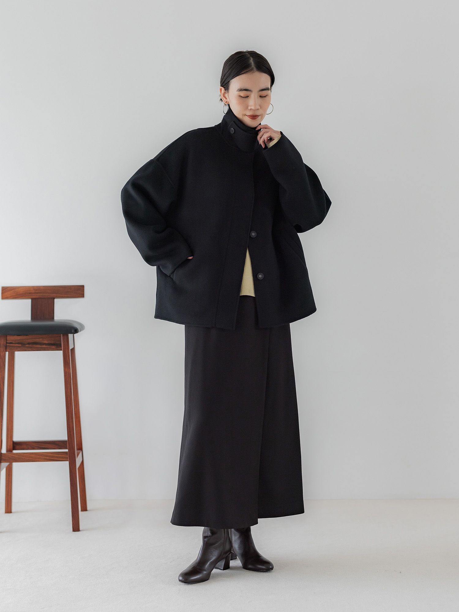 ウールライクラップロングスカート