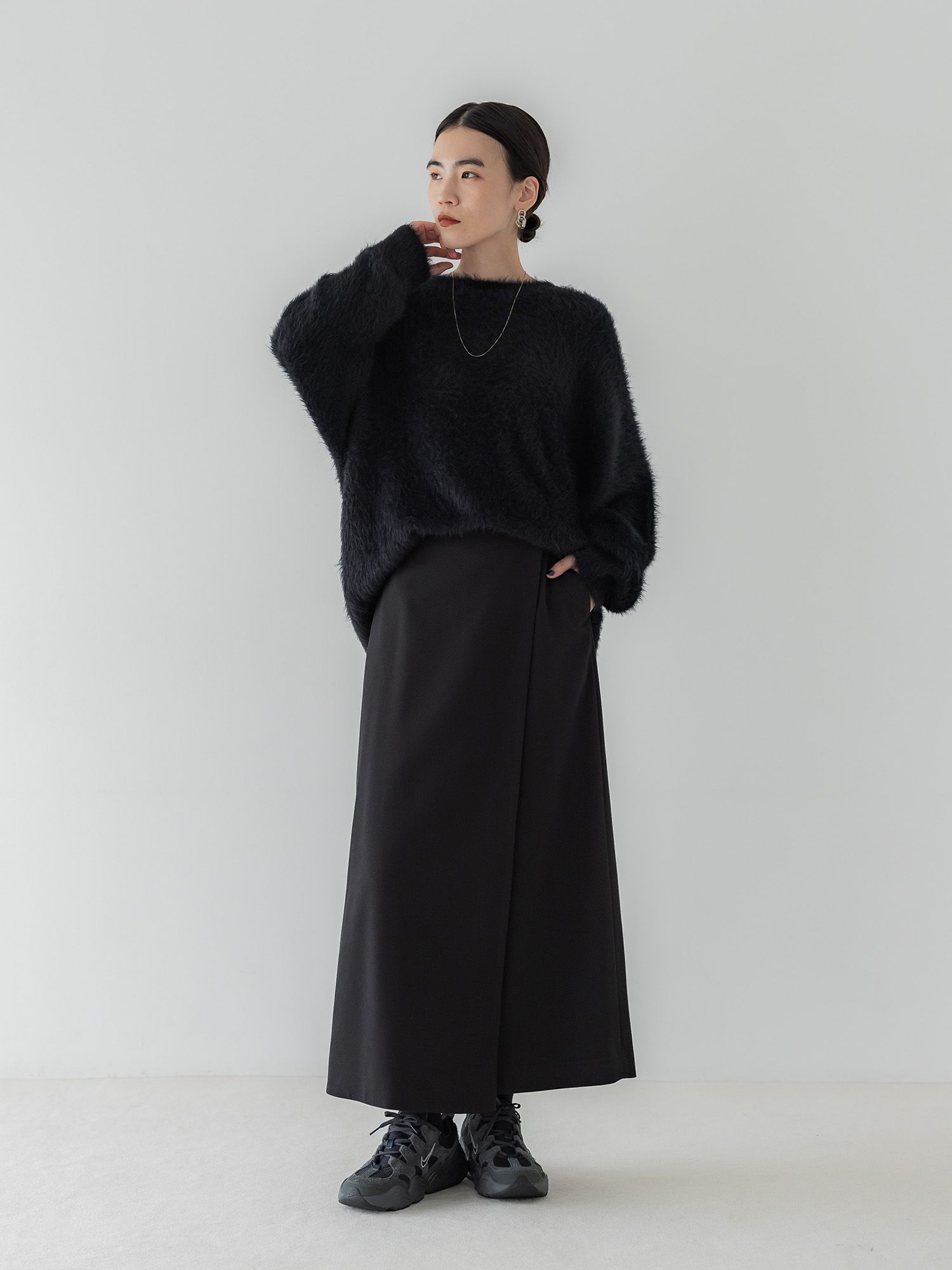 ウールライクラップロングスカート
