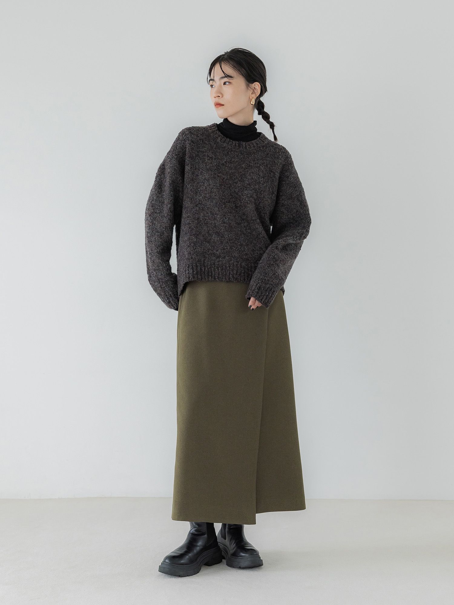 ウールライクラップロングスカート