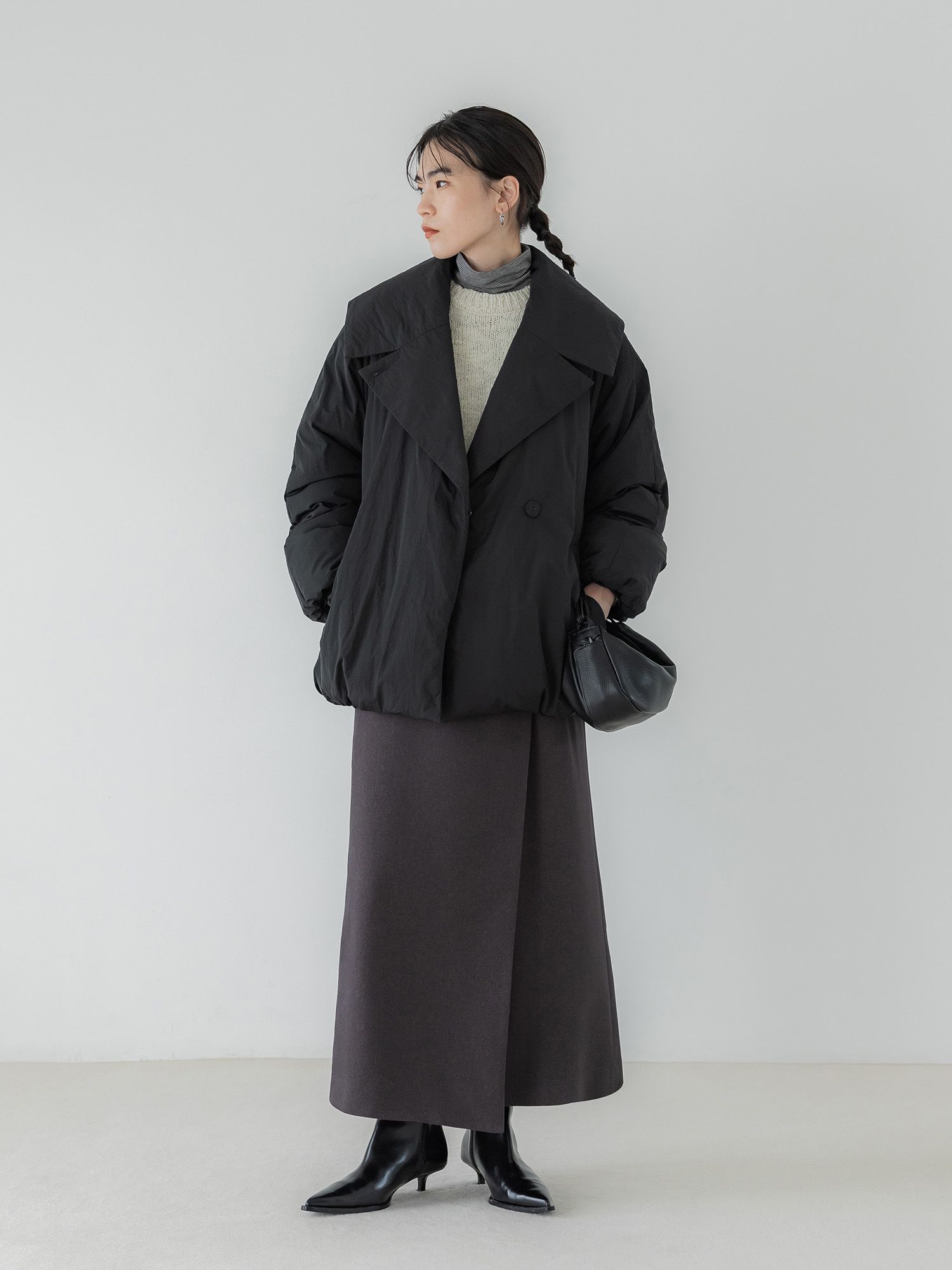 ウールライクラップロングスカート