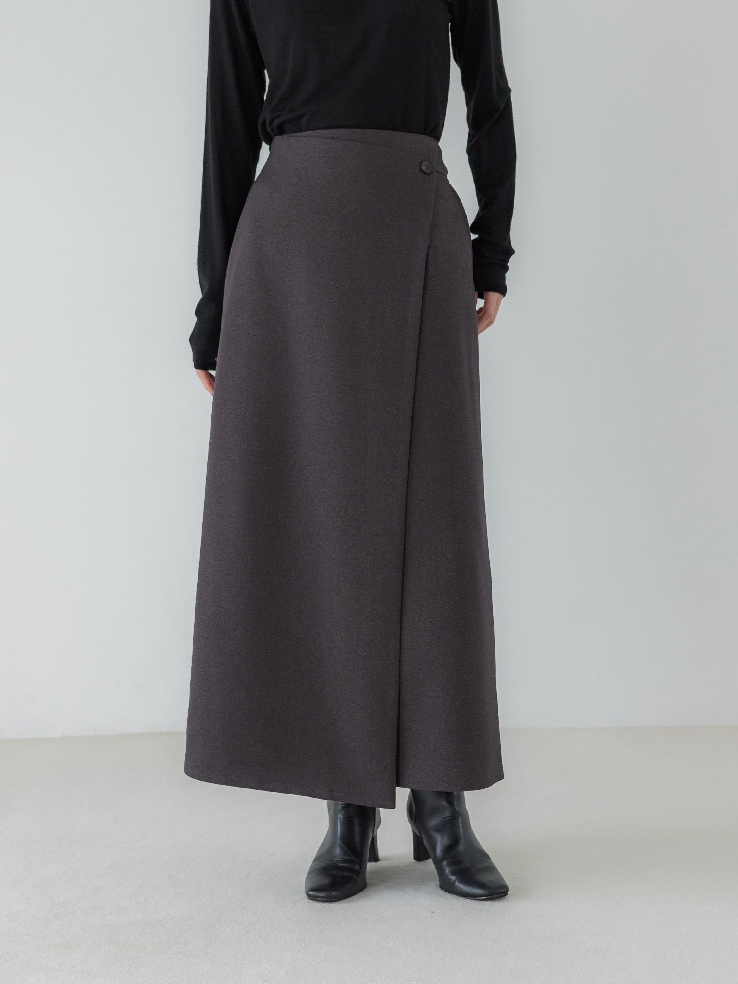 ウールライクラップロングスカート