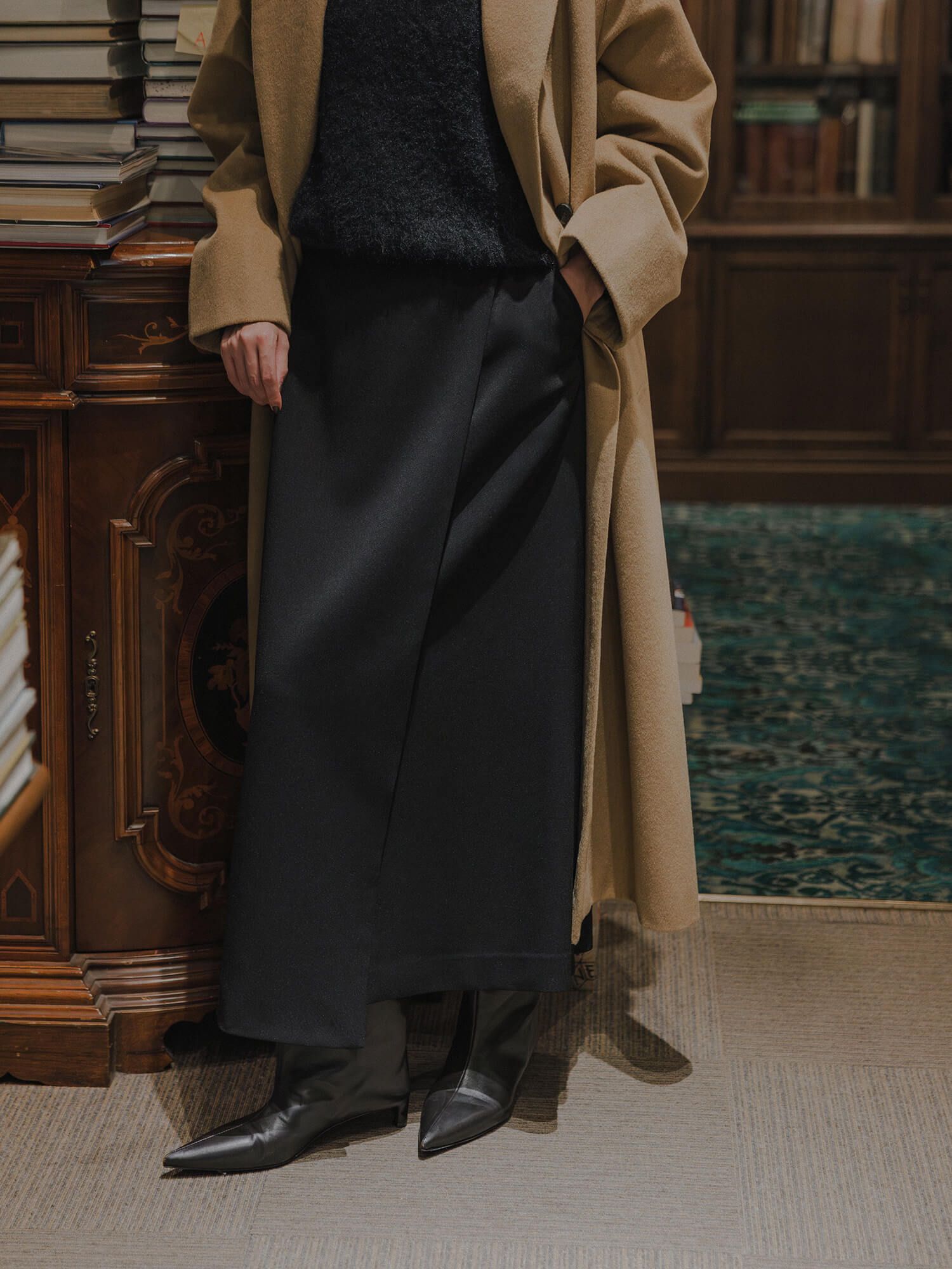 ウールライクラップロングスカート