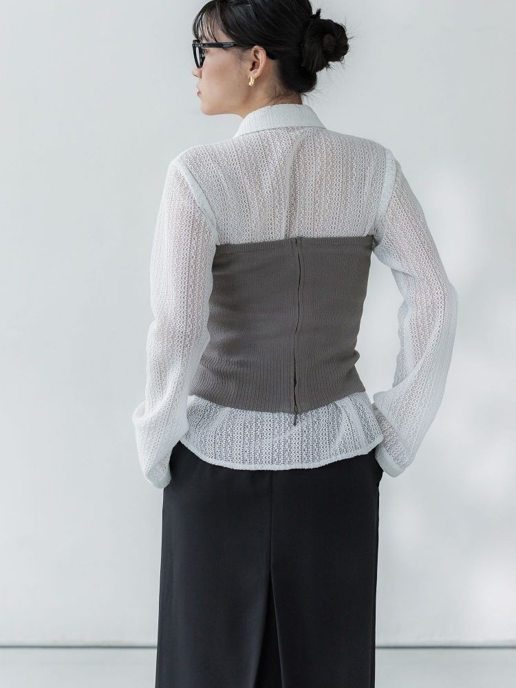 crewre マルチウェイジップニットビスチェ　ブラック crewre online shop / マルチウェイジップニットビスチェ
