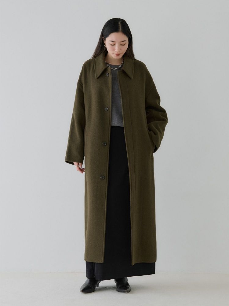 crewre ロングコート　ブラウン crewre online shop / アジャスタブルウールロングコート