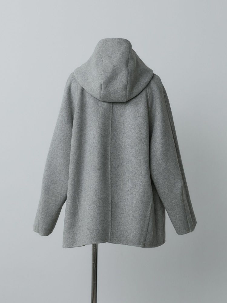 新品　クルーレ リバーフーデッドミドルコート　ライトグレー size2 crewre online shop / リバーフーデッドミドルコート