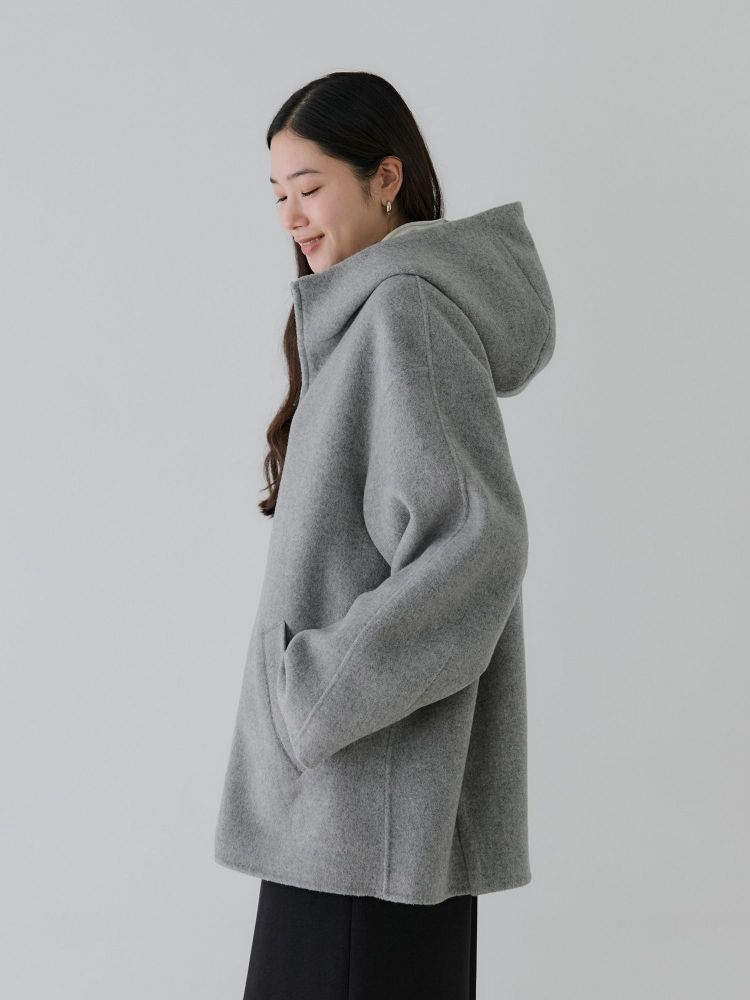 ちい　【新品】LaTotalite リバーフードミドルコート　ブラック ちい様専用 【新品】LaTotalite リバーフードミドルコート