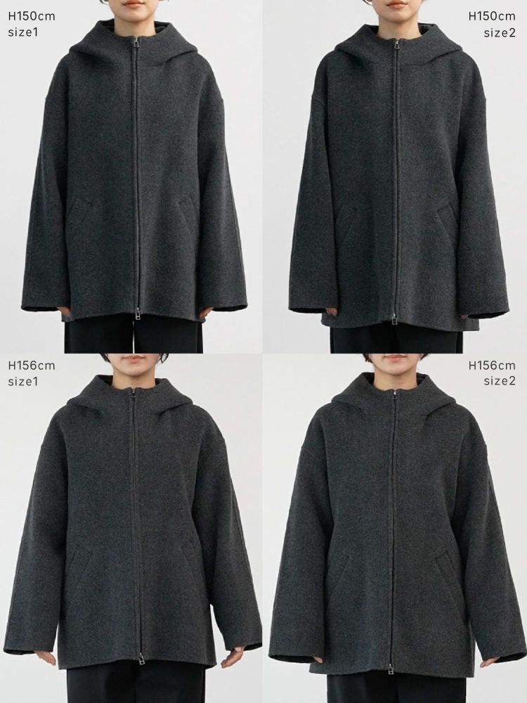 ちい　【新品】LaTotalite リバーフードミドルコート　ブラック crewre online shop / リバーフーデッドミドルコート