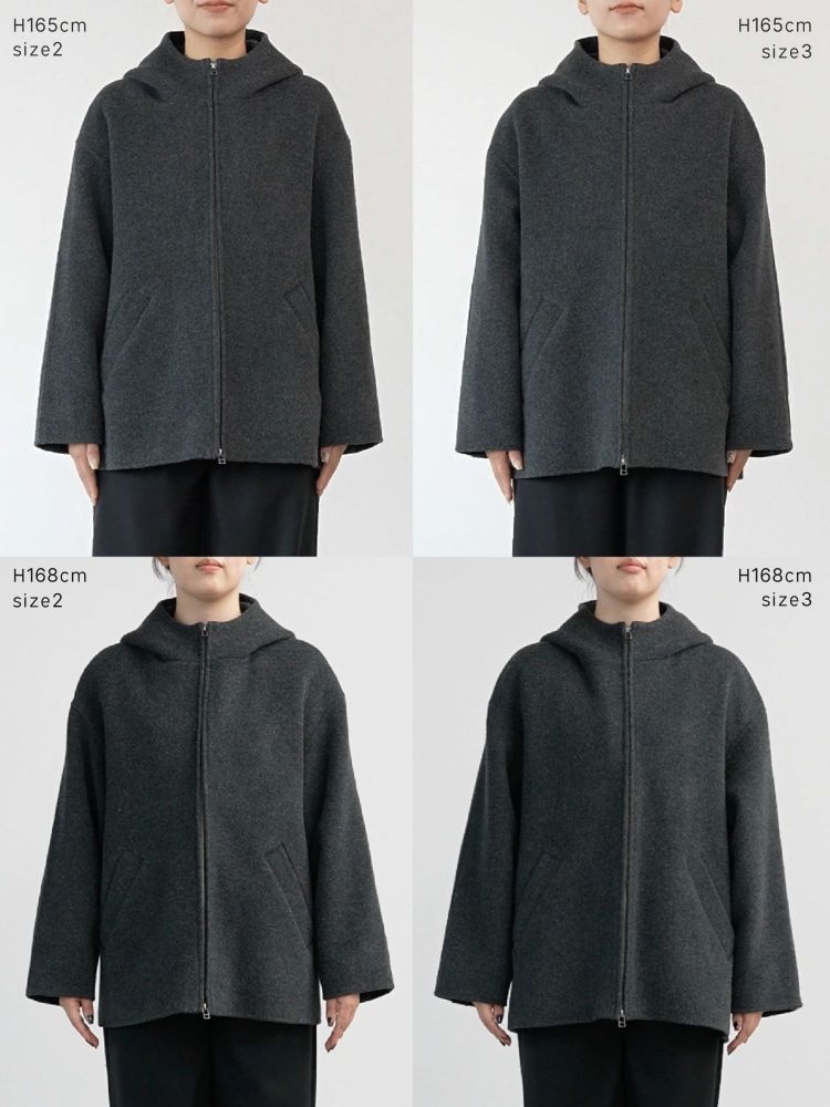 ちい　【新品】LaTotalite リバーフードミドルコート　ブラック ちい様専用 【新品】LaTotalite リバーフードミドルコート