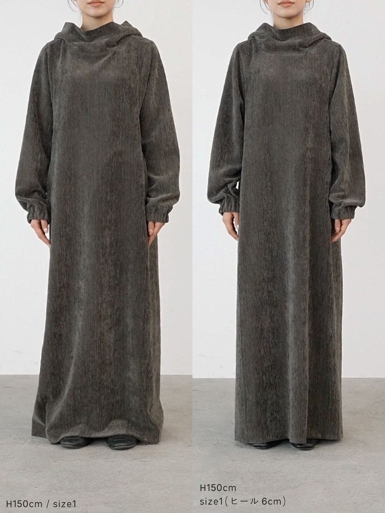 crewre online shop / ベルベットフードワンピース