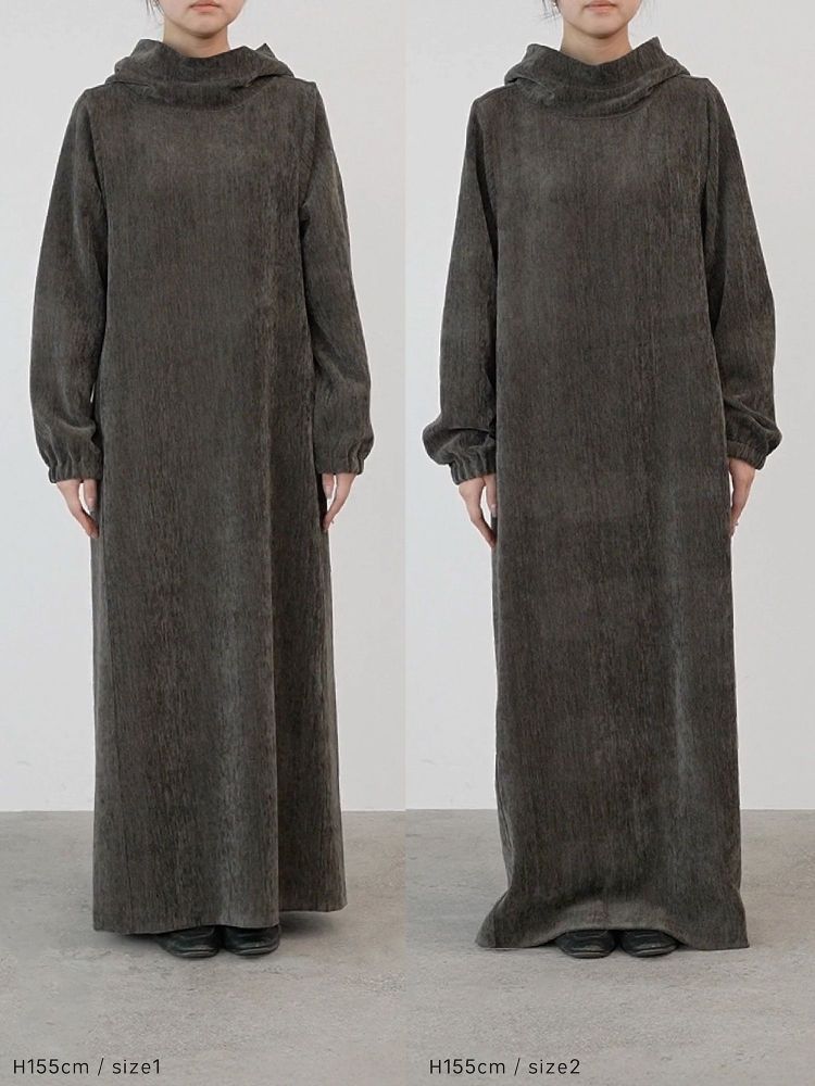 crewre ベルベットフードワンピース crewre online shop / ベルベットフードワンピース