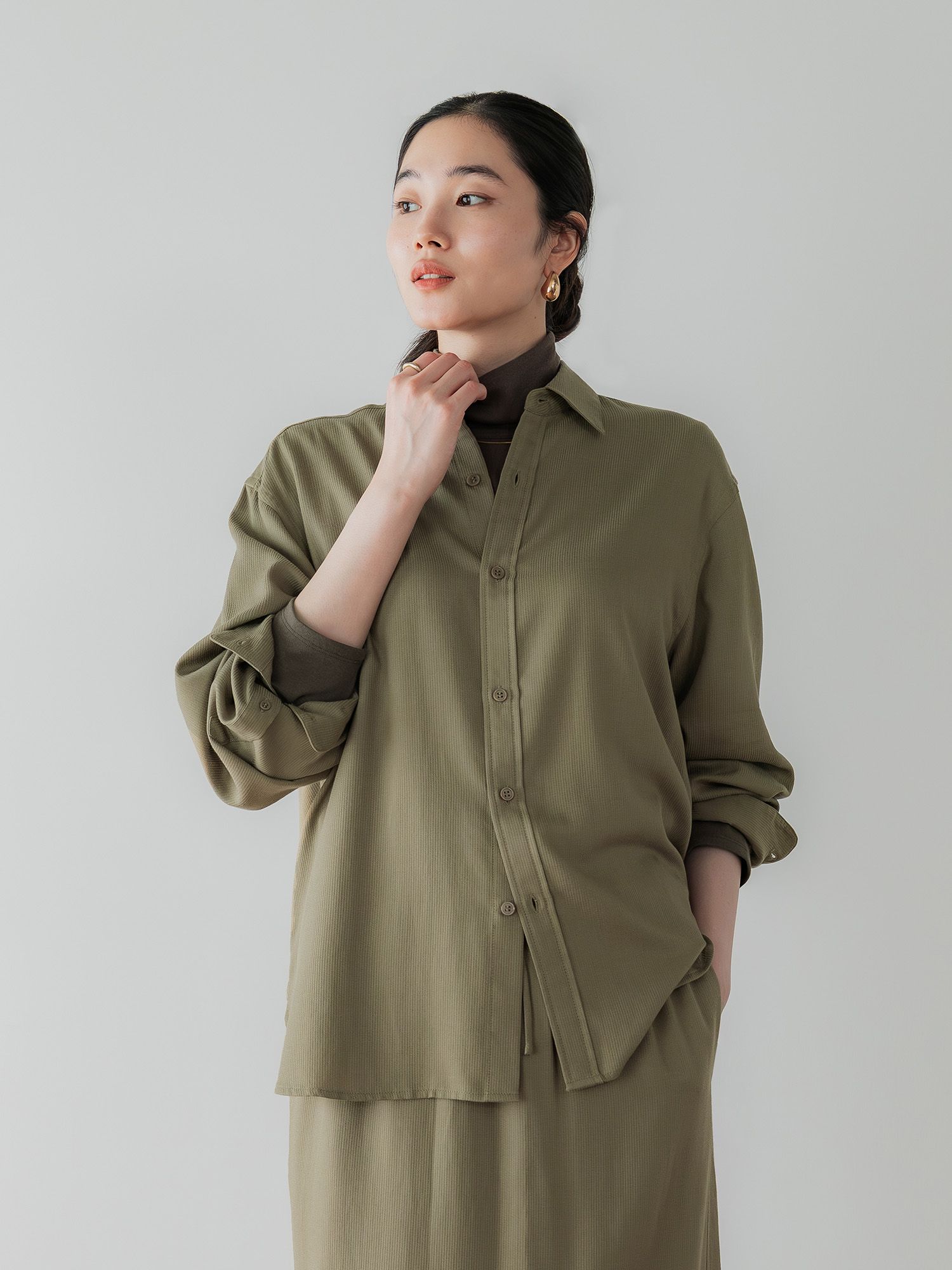 crewre online shop / テンセルコットンピケミニマルシャツ