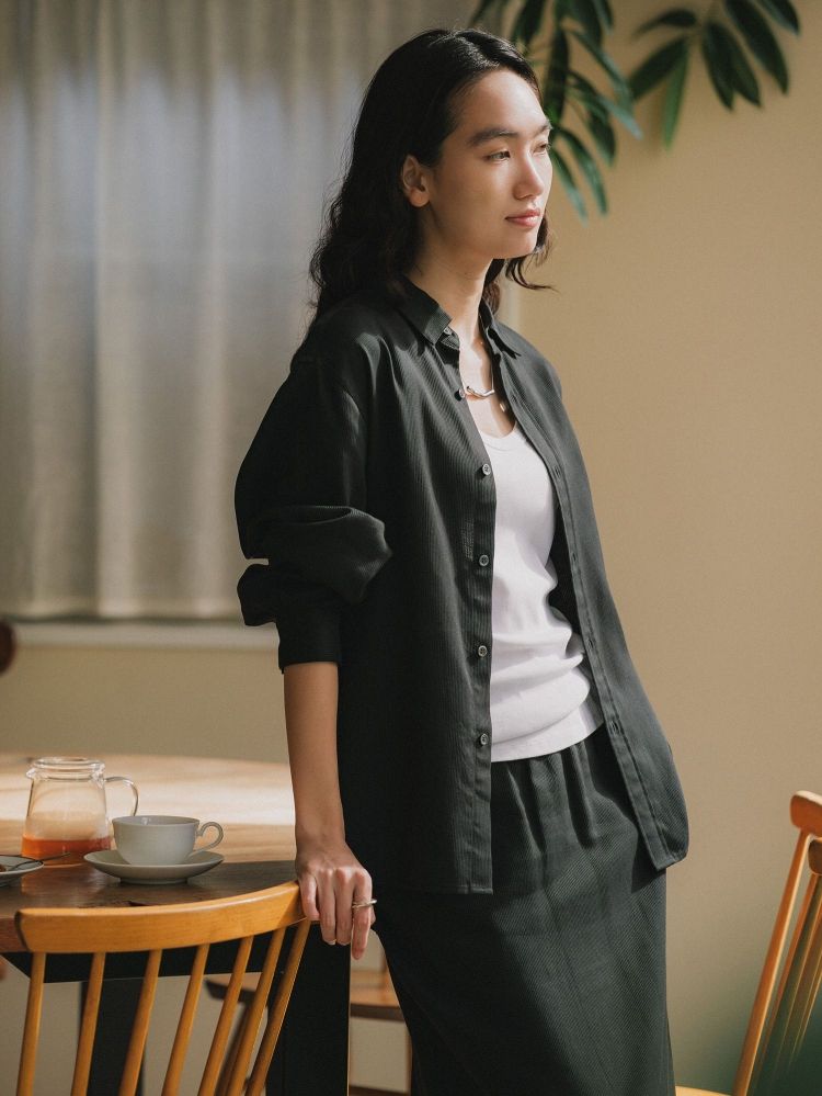 【新品】crewre テンセルコットンピケミニマルシャツ size1 crewre online shop / テンセルコットンピケミニマルシャツ