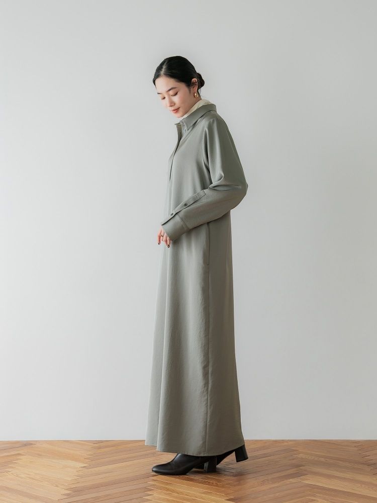 crewre online shop / サテンドレープシャツワンピース