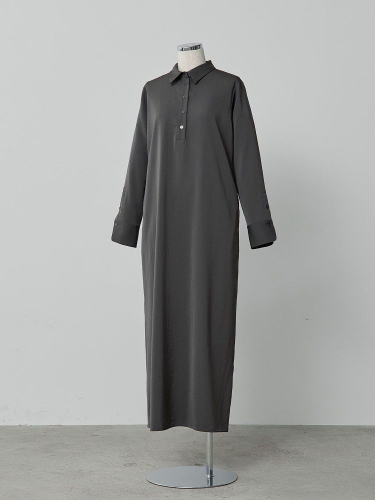 crewre サテンドレープシャツワンピース crewre online shop / サテンドレープシャツワンピース