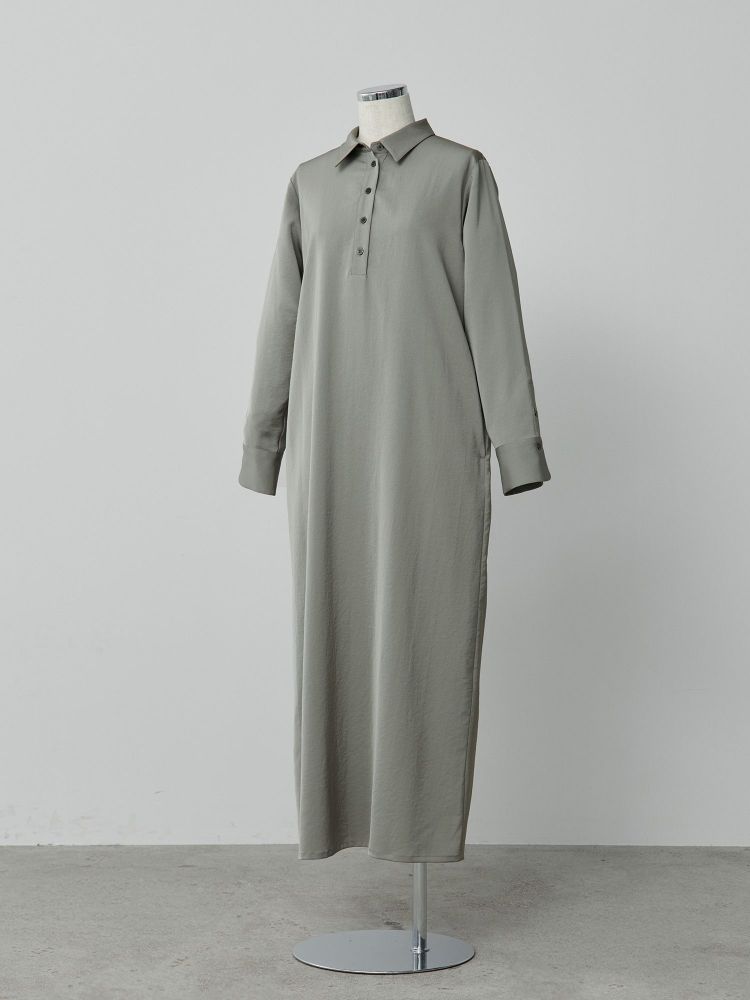 【南さん】crewre サテンドレープシャツワンピース crewre online shop / サテンドレープシャツワンピース