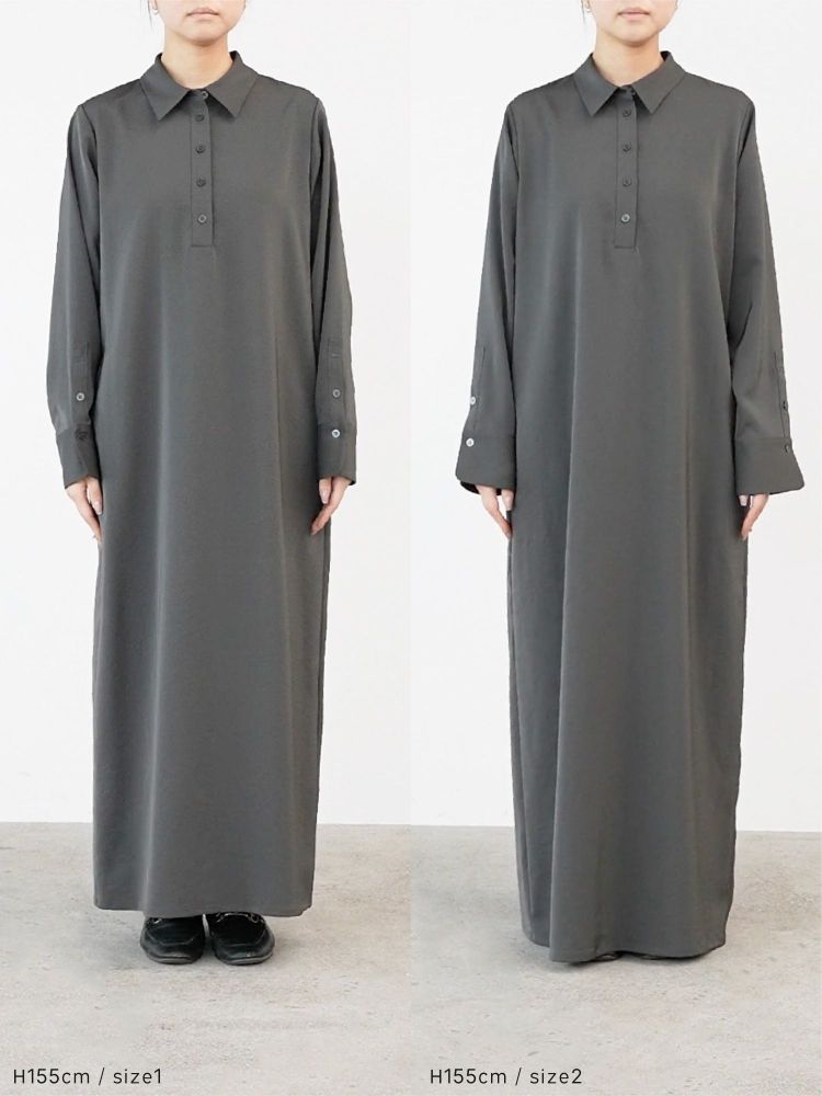 crewre online shop / サテンドレープシャツワンピース