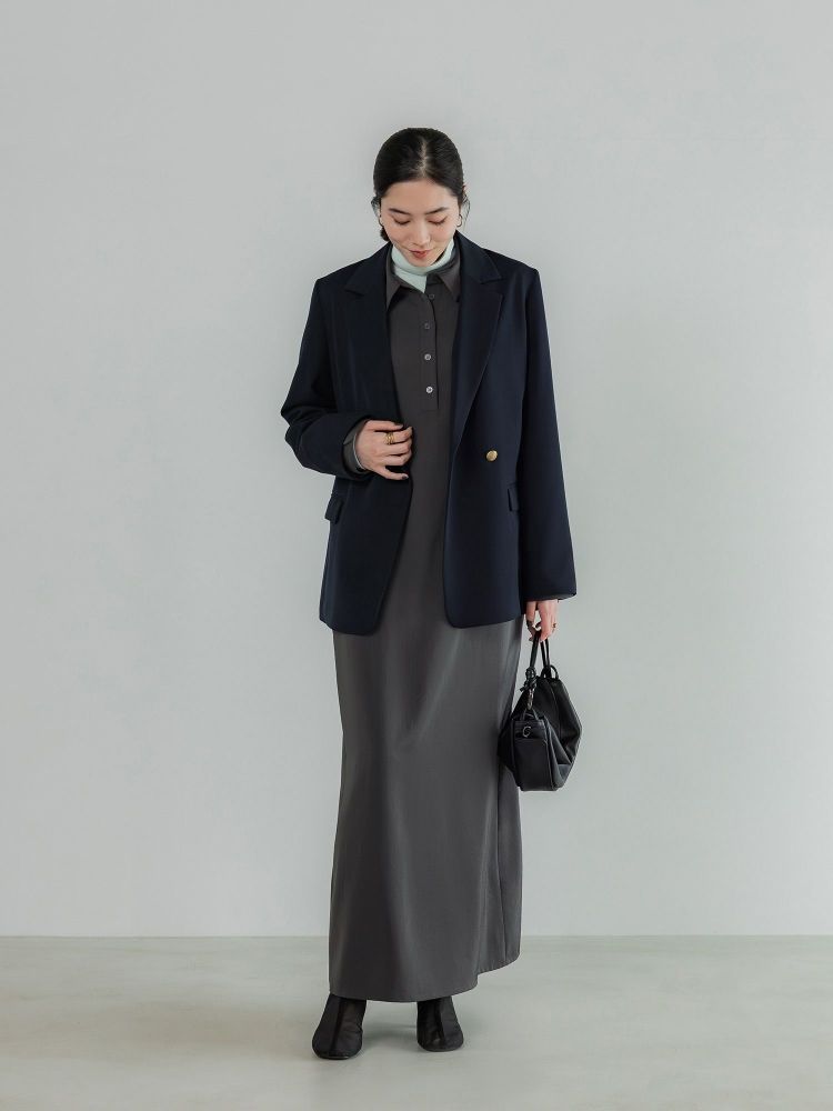 crewre online shop / サテンドレープシャツワンピース