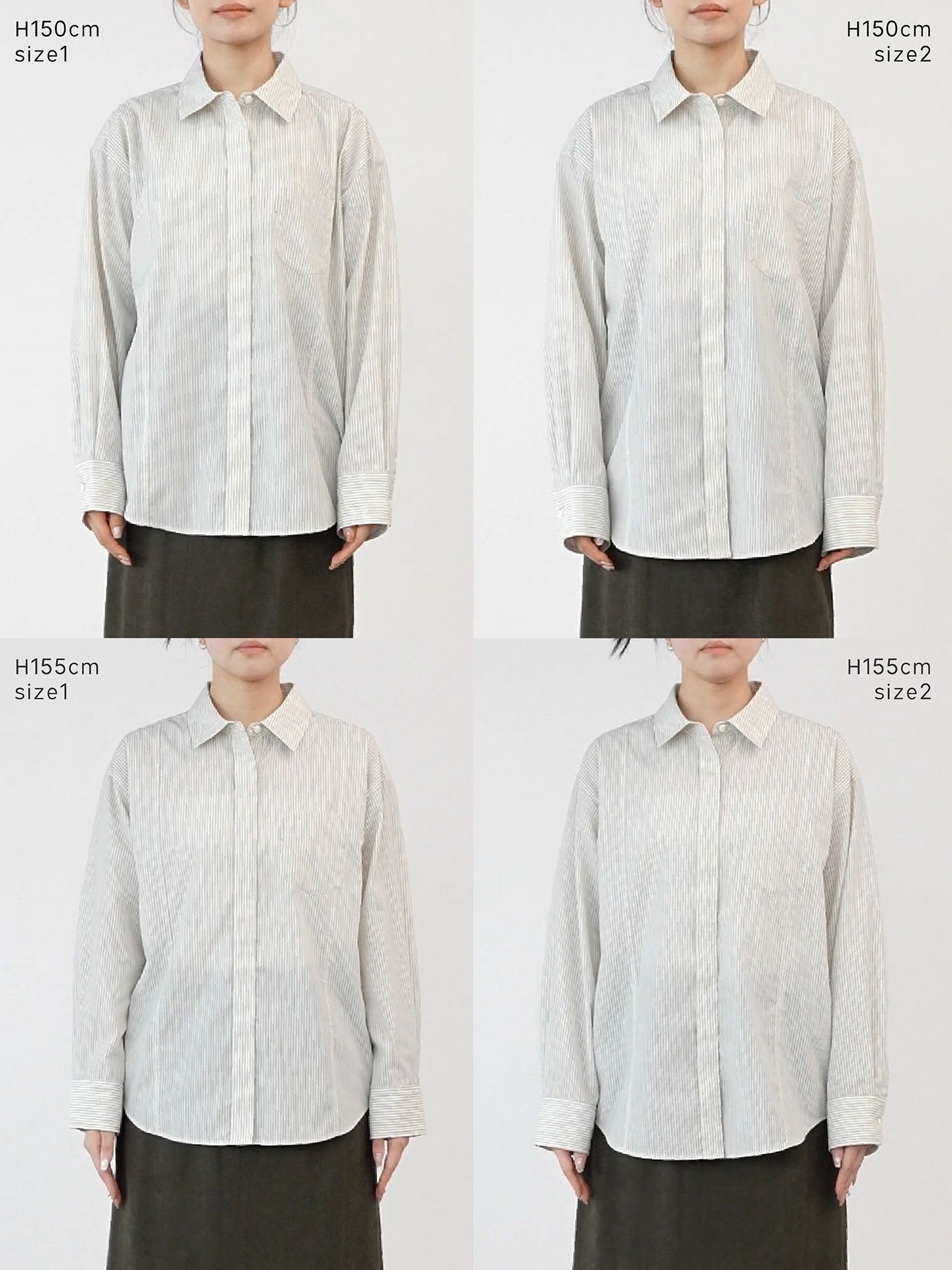 ストライプパネルシームシャツ