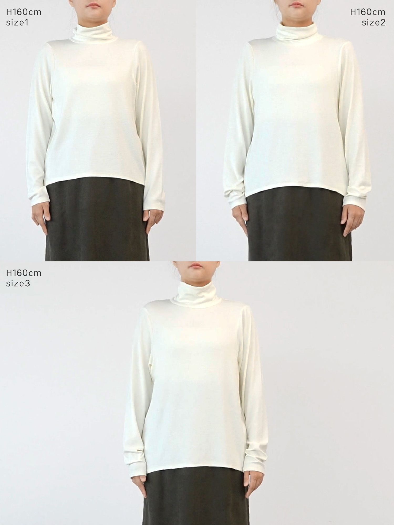 バックドロストハイネックトップス